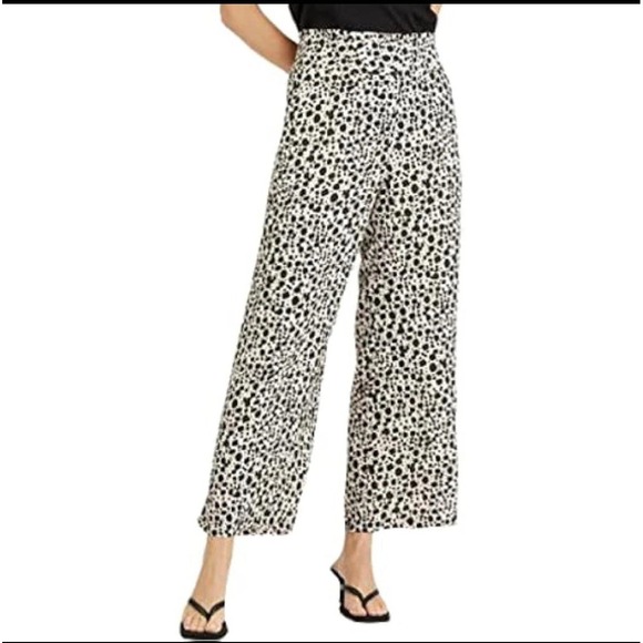 Sanctuary Pants - Women's sanctuary Crop Wide Leg Cheetah Leopard Animal Print Pull On Pants Large